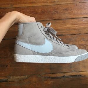 Grey suede Nike high tops